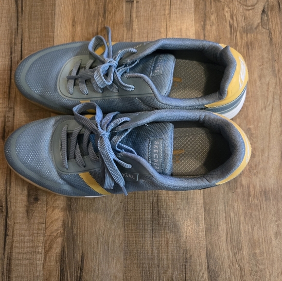 Skechers Air Cooled Memory Foam blue/yellow Womens Size 9 - Picture 5 of 6